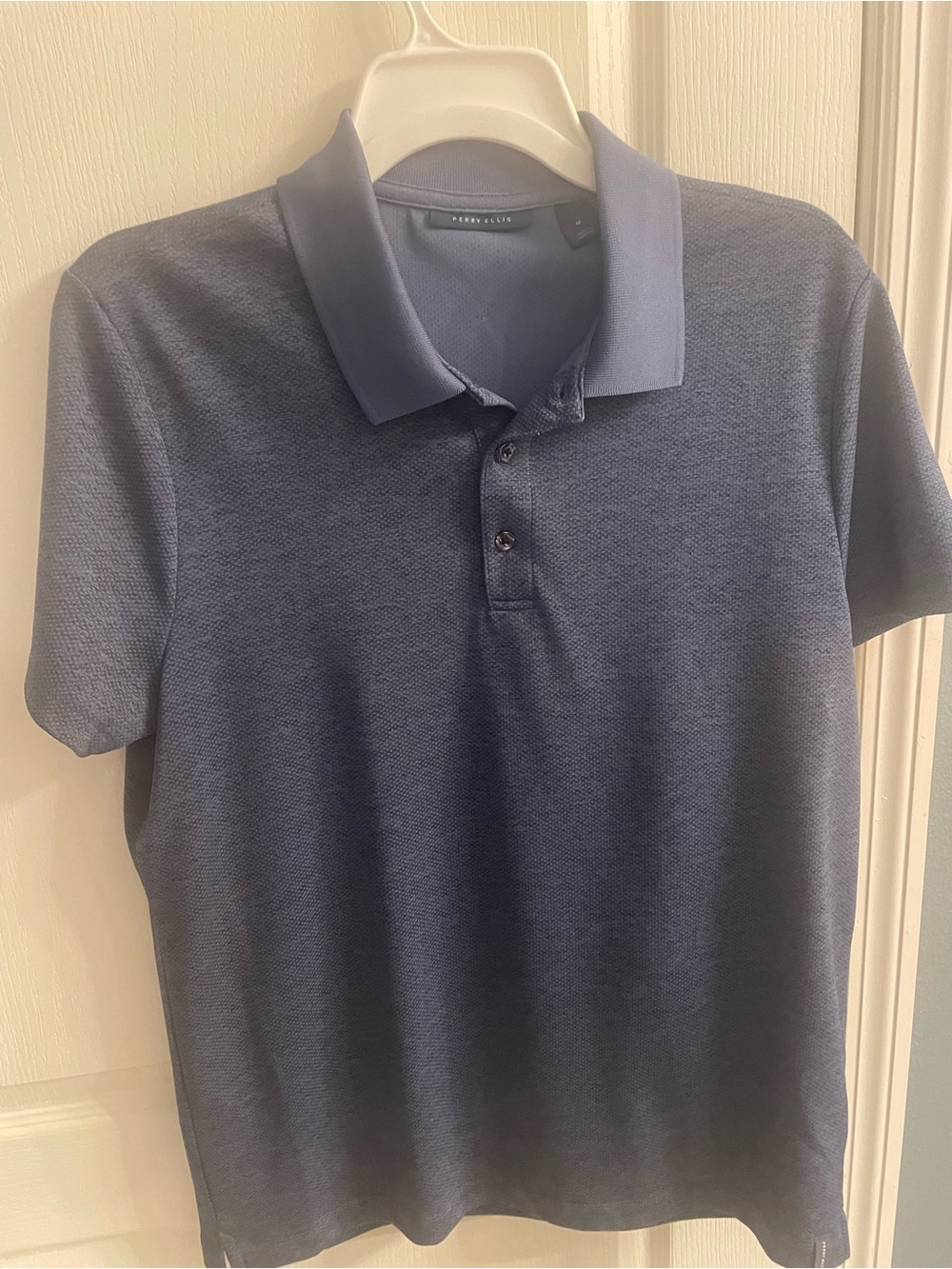 Perry Ellis Heathered Navy Polo with Classic Collar
